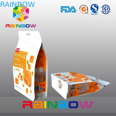Custom Printed Eight Side Sealed Snack Bag Packaging With Zipper And Window