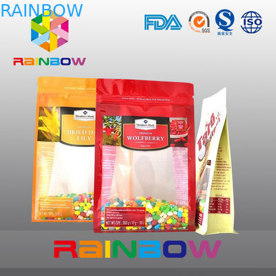 Custom Printed Eight Side Sealed Snack Bag Packaging With Zipper And Window