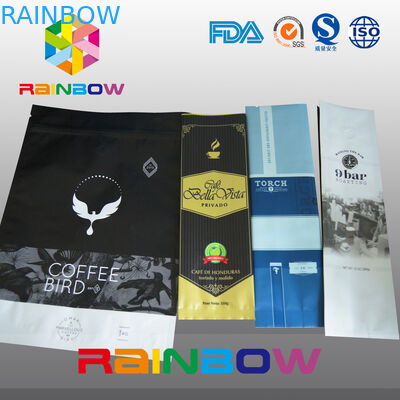 Matt Black Standing Type Coffee Bean Foil Pouch Packaging Bags With Grassing Valve