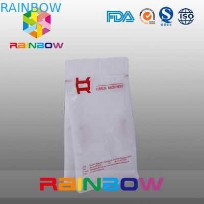 Custom Printed Flat Bottom Plastic Bags , Quad Seal Block Bottom Bag With Clear Window