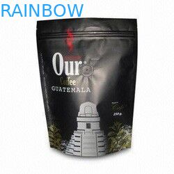 Stand Up Matt Aluminum Foil Coffee Bag With Zipper , Brown Coffee Bags Food Bags