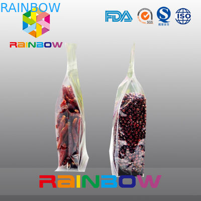 Plastic transparent bottom gusset k beans / food packaging bags