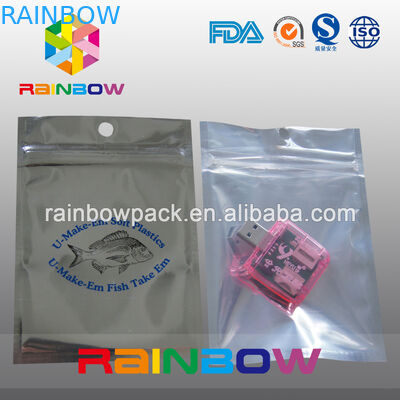 Customized Printing Anti Statics Lined Foil Bag , Electronic Parts Packaging Bag