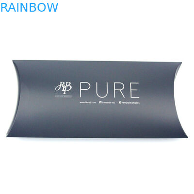 Glossy Black Hair Extension Paper Box Packaging With Printed Logo , Custom Service Provided