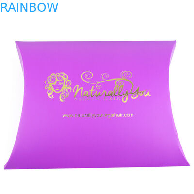 Purple Red Hair Extension Paper Box With Customized Size And Logo In Pillow Shape