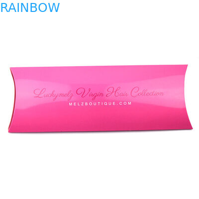 Purple Red Hair Extension Paper Box With Customized Size And Logo In Pillow Shape