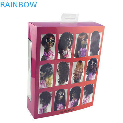 Rainbow Hair Extension Paper Box With Customized Size And Clear Window