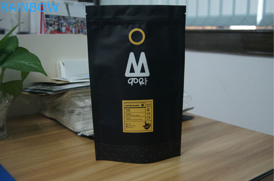 Matt Black Aluminum Foil Coffee / Tea Bags Packaging Mouisture Proof Bags