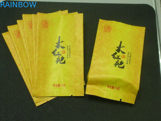 Gravure Printing Side Gusset Foil Chinese Tea Packaging Bags 10g 12g