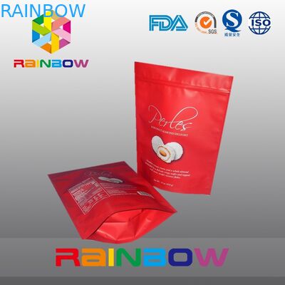 Red matt surface aluminumf oil bottom gusset bags foe snack / cake packaging