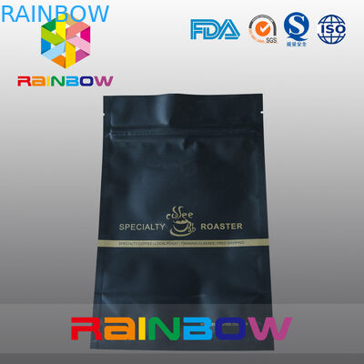 Black matte k coffee aluminum foil pouch packaging doypack bags