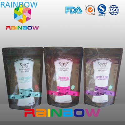 Plastic k bottom gusset bags for sugar / candy / spice packaging