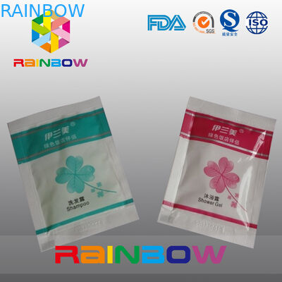 Plastic disposable shampoo packaging grip seal bags with tear notch