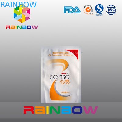 Plastic disposable shampoo packaging grip seal bags with tear notch