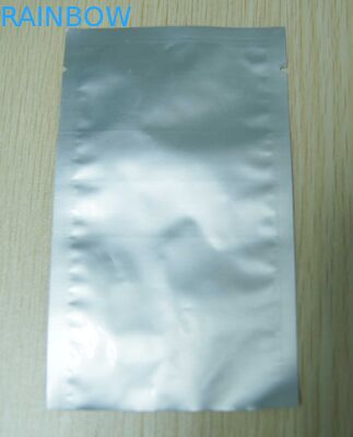 Three side seal flat aluminum foil pouch packaging slivery surface moisture proof