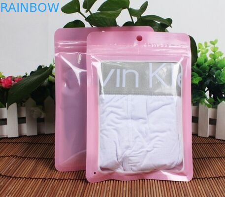 Grip seal zipper plastic bags for clothes / apparel packaging front clear