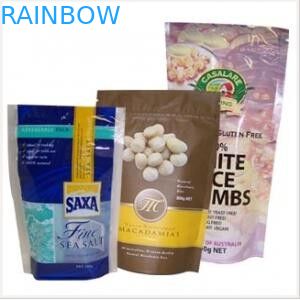 Resealable Zipper Plastic Pouch Packaging Bag For Cookies / Cracker Packaging Bag