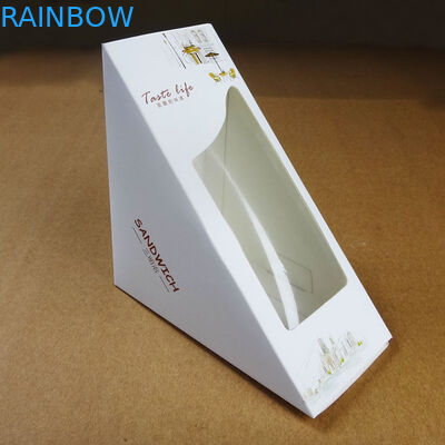 White Paper Box For Sandwich Packagoing / Atr Paper Sandwich Box With Window