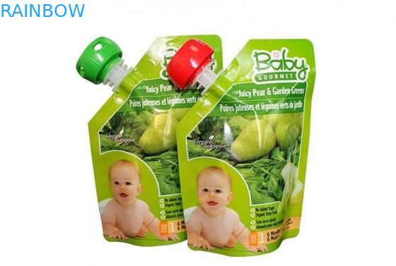 Vivid Printing Baby Food Spout Pouches With Bottom Gusset And Corner Spout
