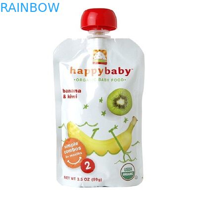 Custom Printed Plastic Pouches Packaging Wtih Middle Spout Spout Pouches For Fruit Juice