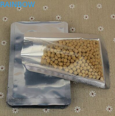 Flat Unprinted Aluminum Foil Pouch Packaging For Chia Flour / Seeds Packaging Bag