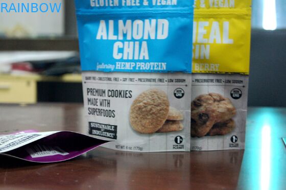 Food Grade Stand Up Zipper Nut , Snack Food Storage Bag / Foil Lined Dry Food Bag