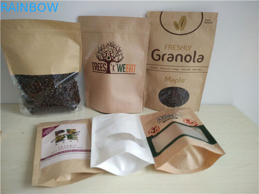 Zipper Top Customized Paper Bags With Oval Window For Quinoa Seeds Packaging