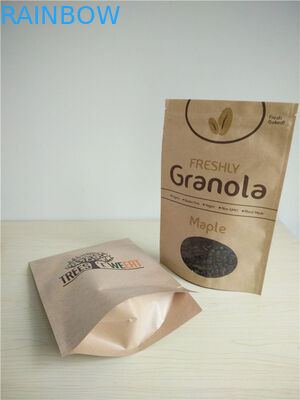 Zipper Top Customized Paper Bags With Oval Window For Quinoa Seeds Packaging