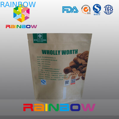 OEM Moisture Proof Dry Food Packaging Kraft Paper k Bags With Custom Printing
