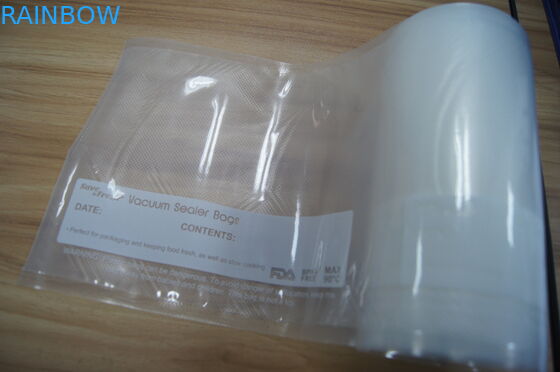Plastic Food Packaging Rolling Vacuum Bag With Embossed Side And Printing Side