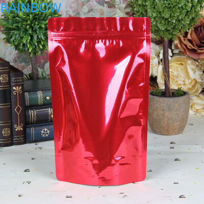 Foil Laminated Plastic Pouches Packaging Reclosable Mylar k Bag Red Mylar Zipper Bag