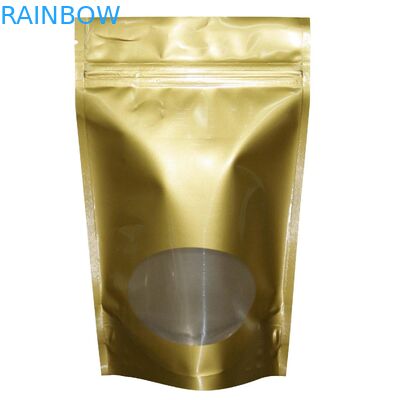 8 Cm X 13cm Double Face Gold Aluminum Foil Stand Up Zip Lock Pouch Packaging