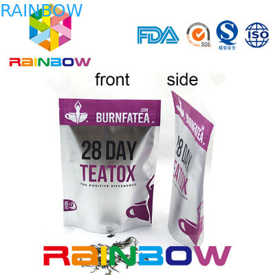 Reclosable Bulk Plastic Pouches Packaging For Tea Box With Zipper And Bottom Gusset