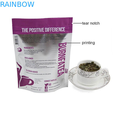 Printed Mylat Tea Bag Packaging With k , Custom Reclosable Tea Packaging Doy Pack