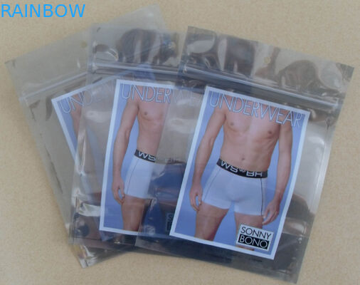 Underwear Plastic Pouches Packaging k Transparent Front Customized