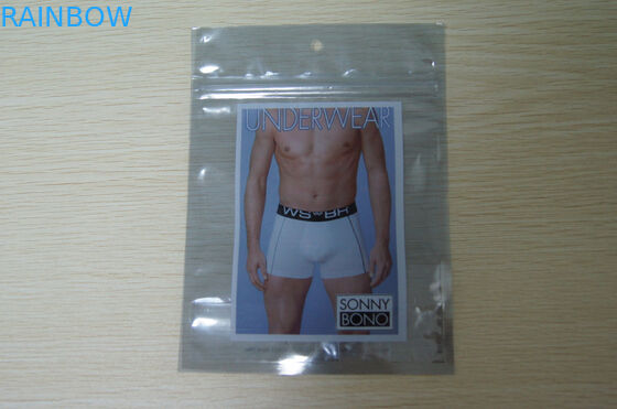 Underwear Plastic Pouches Packaging k Transparent Front Customized
