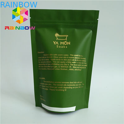 Aluminum Foil Lined Matt White Green Tea Packaging Bag With Zipper Custom Design