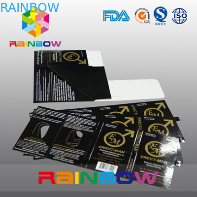 Effect 100% ERECT-MEN Sex Pill Packaging Paper Box With Card Customized Design