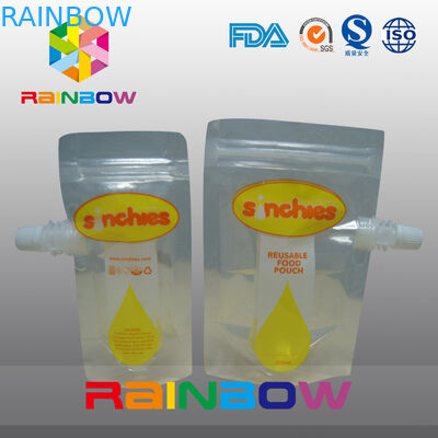 Stand Up Liquid Juice Pouch , zippers drink pouches gravure printing