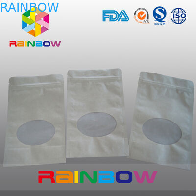 Brown Kraft Paper Bag Stand Up Packaging Bag With Zipper , k Bag For Candy / Foods