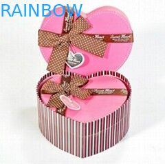Heart Shaped Decorative Luxury Recycled Gift Paper Box , Pink Paper Box For Chocolate