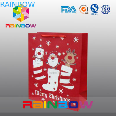 Biodegradable Customized Paper Bags With PP Rope For Red Wine Bottles Packaging