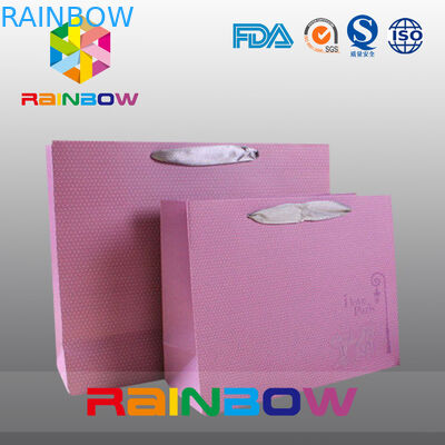 Square Bottom Customized Paper Bags With Drawstring For Gift / Garment / Shopping