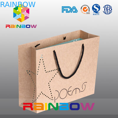 Square Bottom Customized Paper Bags With Drawstring For Gift / Garment / Shopping