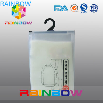 Frosted PVC Plastic Pouches Packaging Hanging Bag With k For Kids Cloth