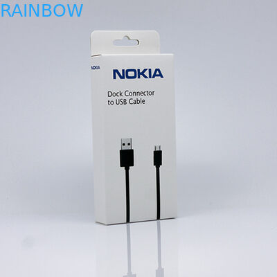 Hanging Paper Box Packaging For USB Cable Packaging With Custom Printed Logo