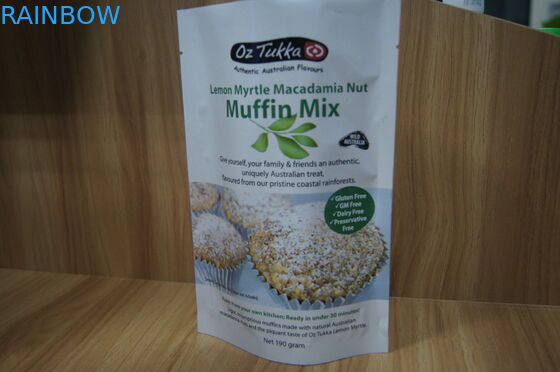 Vivid Printed Stand Up Aluminum Foil Cookies Packaging Pouches Top Heat Sealing