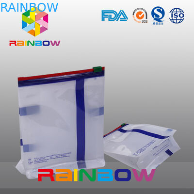 Custom Size White Qual Seal Flat Bottom Gusset Pouch With Slide k For Food Packaging