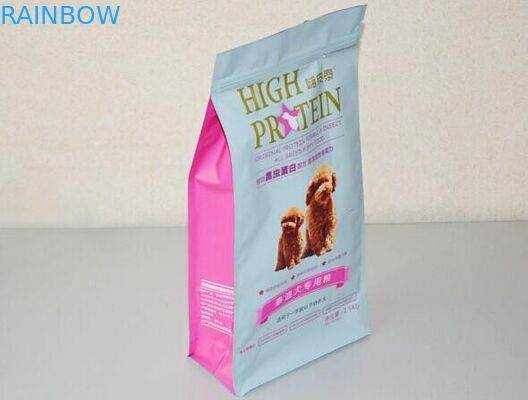 Matte Aluminum Foil 8 Side Seal Pet Dog Food Pouch Packaging With Zipper