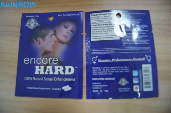 Encore Hard Sexual Enhancement Pill Paper Packaging Box / Blister Card Bag